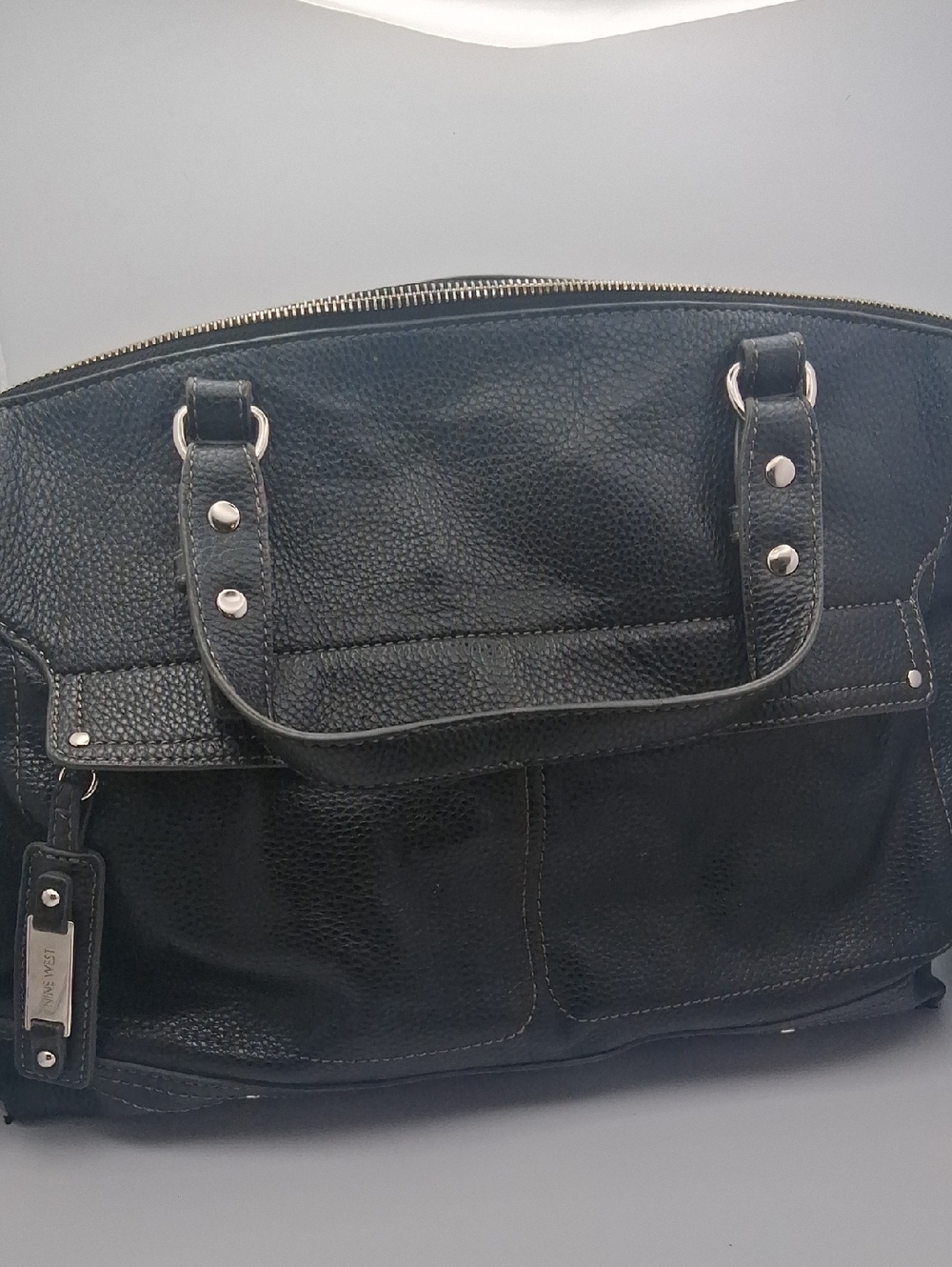 Nine West Black Pebbled Leather Shoulder Bag